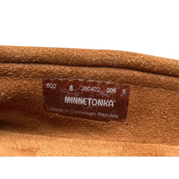 Minnetonka Women’s Size 8 Suede Hard Sole Thunderbird Moccasin Loafers NEW - Picture 7 of 7